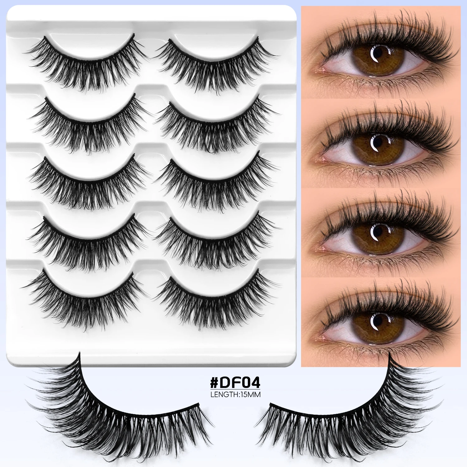 Veltrinay Cat-Eye Strip Lashes — 5 Pairs - Image 2