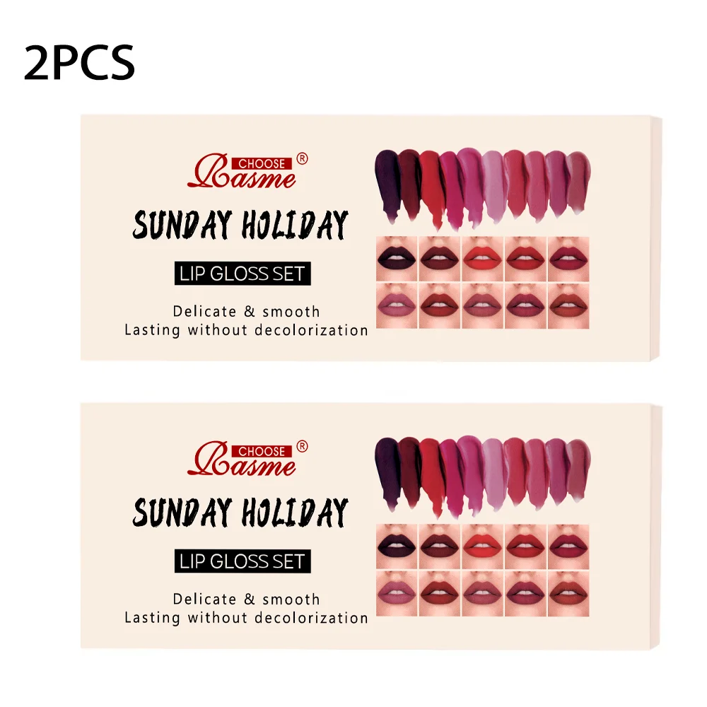 Velvet Lipstick & Lip Gloss Set — 10pcs - Image 2