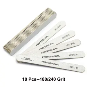 Wooden Nail Files — 10pcs, 100/180/240 Grit