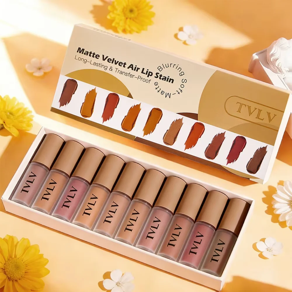 Velvet Lipstick & Lip Gloss Set — 10pcs - Image 3