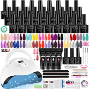 Gel Polish Kit with LED Lamp — 27 Colors (LNWPYH)