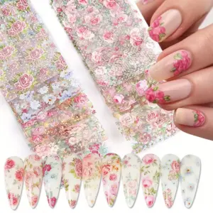 Nail Art Foil Transfer Stickers — 10pcs
