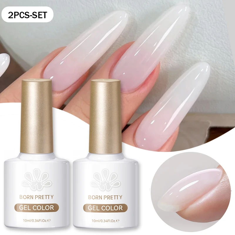 BORN PRETTY Milky Jelly White Gel Polish — 10ml - Image 3