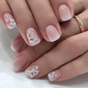 French Gradient Press-On Nails — 24pc + Jelly Glue