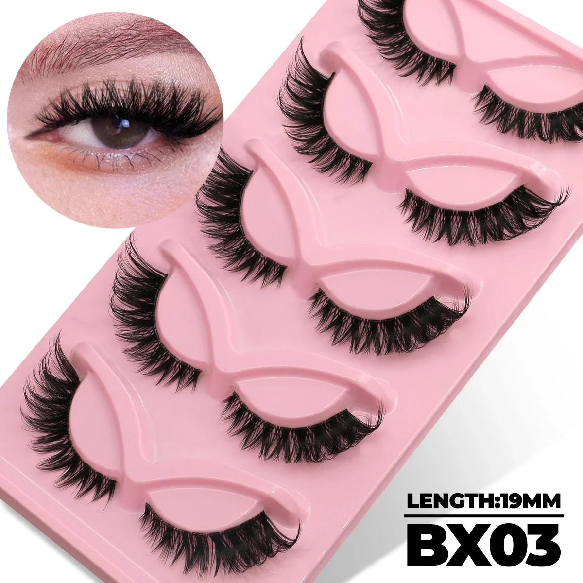 Veltrinay Cat-Eye Strip Lashes — 5 Pairs - Image 4