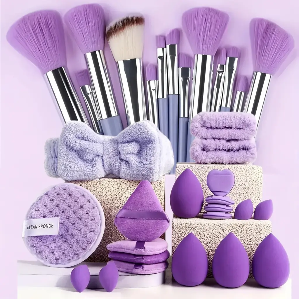 Brush + Sponge Beauty Set — 33 Pieces