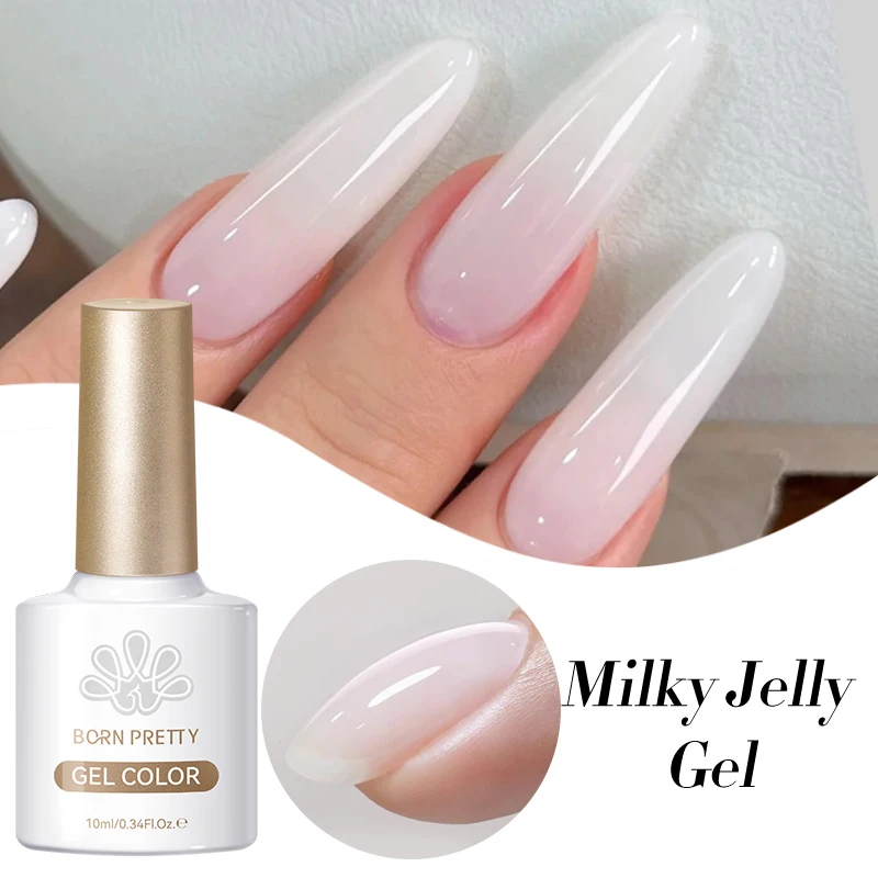 BORN PRETTY Milky Jelly White Gel Polish — 10ml - Image 2