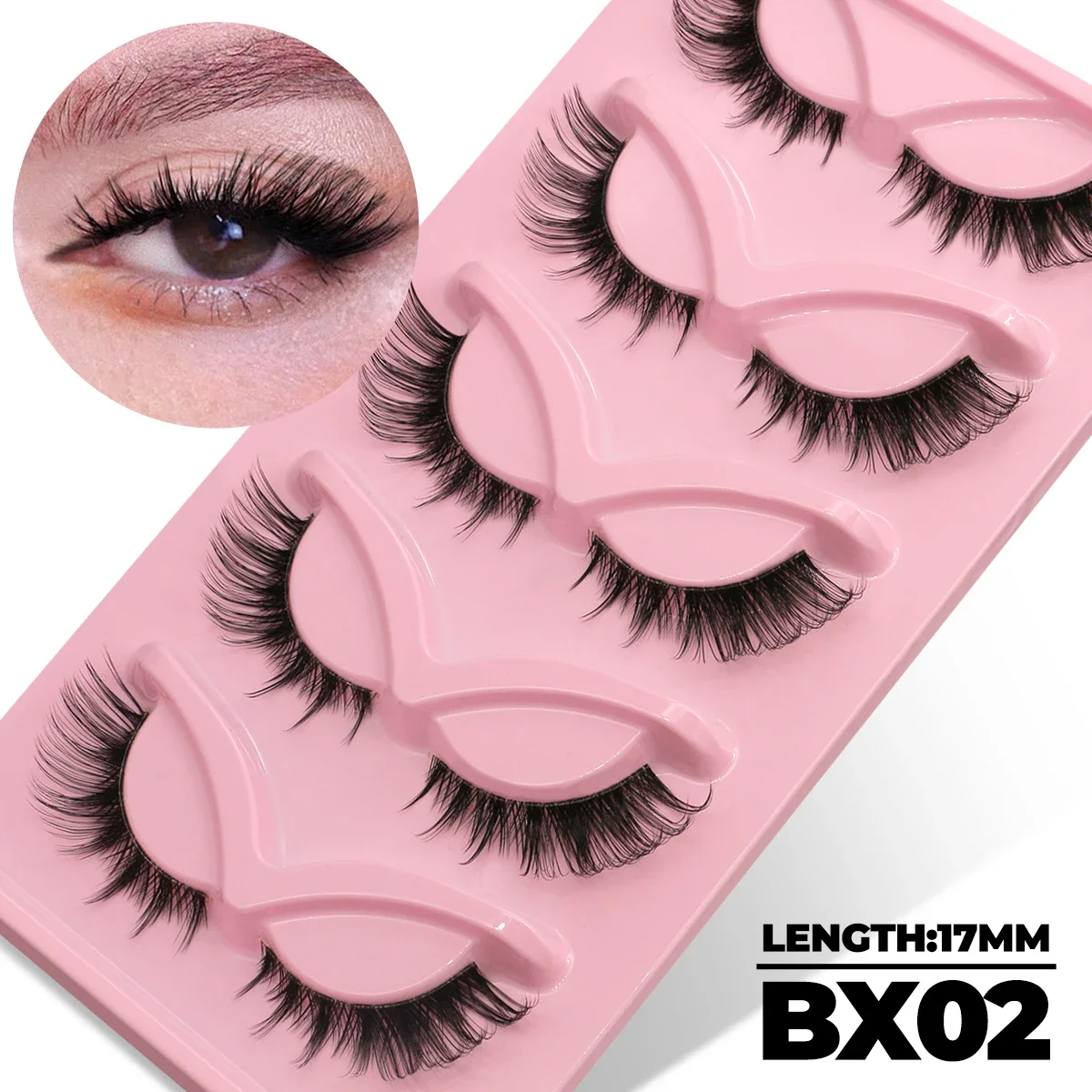 Veltrinay Cat-Eye Strip Lashes — 5 Pairs - Image 3
